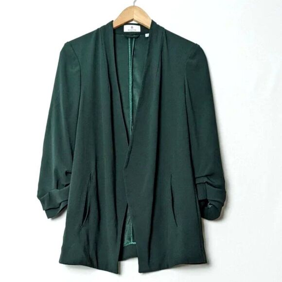 NWT Babaton Aritzia Macauley Power Hip Blazer 00 Scarab Minimal Jacket Longline - Picture 3 of 8